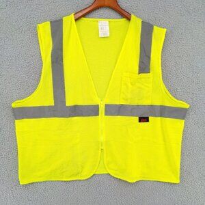 Safety High Visibility Yellow Vest Reflective Mesh ANSI 107-2015 Type R Sz 2XL